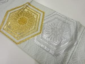 アンティーク　花亀甲模様織出し袋帯（材料）